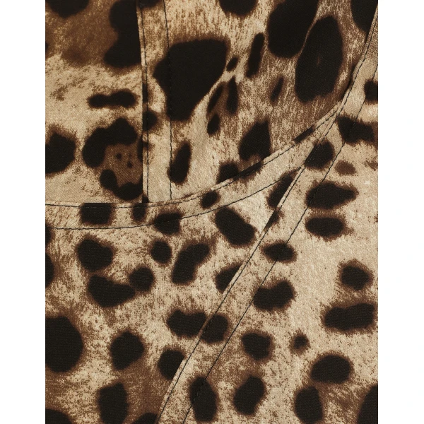 Dolce & Gabbana Leopard-print charmeuse bustier top, view 5