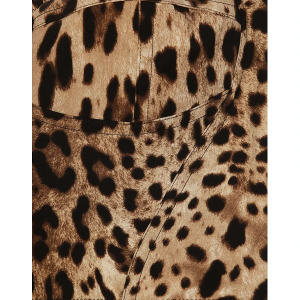 Dolce & Gabbana Leopard-print charmeuse bustier top, view 6