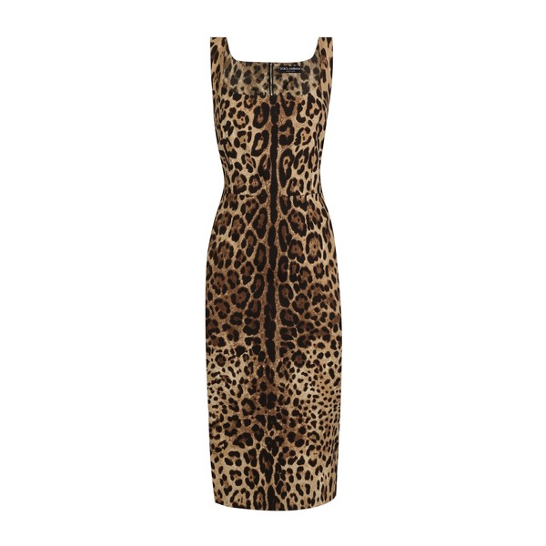 Dolce & Gabbana Leopard-print charmeuse midi dress