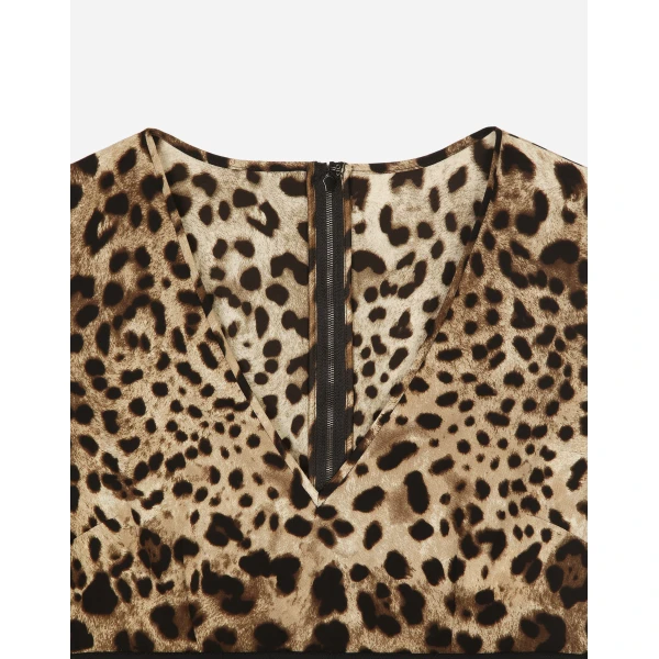 Dolce & Gabbana Leopard-print charmeuse top, view 4