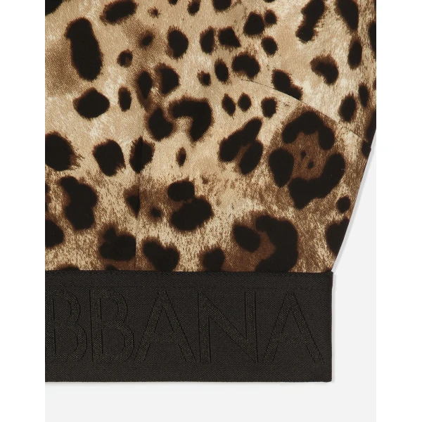 Dolce & Gabbana Leopard-print charmeuse top, view 5