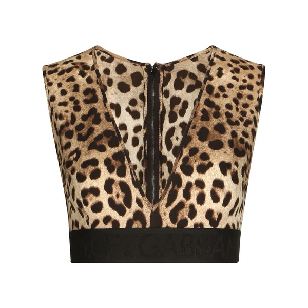 Dolce & Gabbana Leopard-print charmeuse top