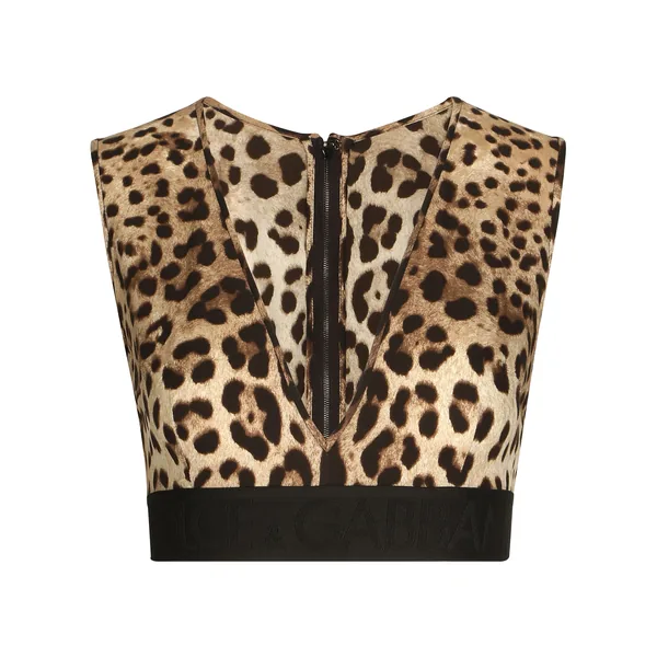 Dolce & Gabbana Leopard-print charmeuse top