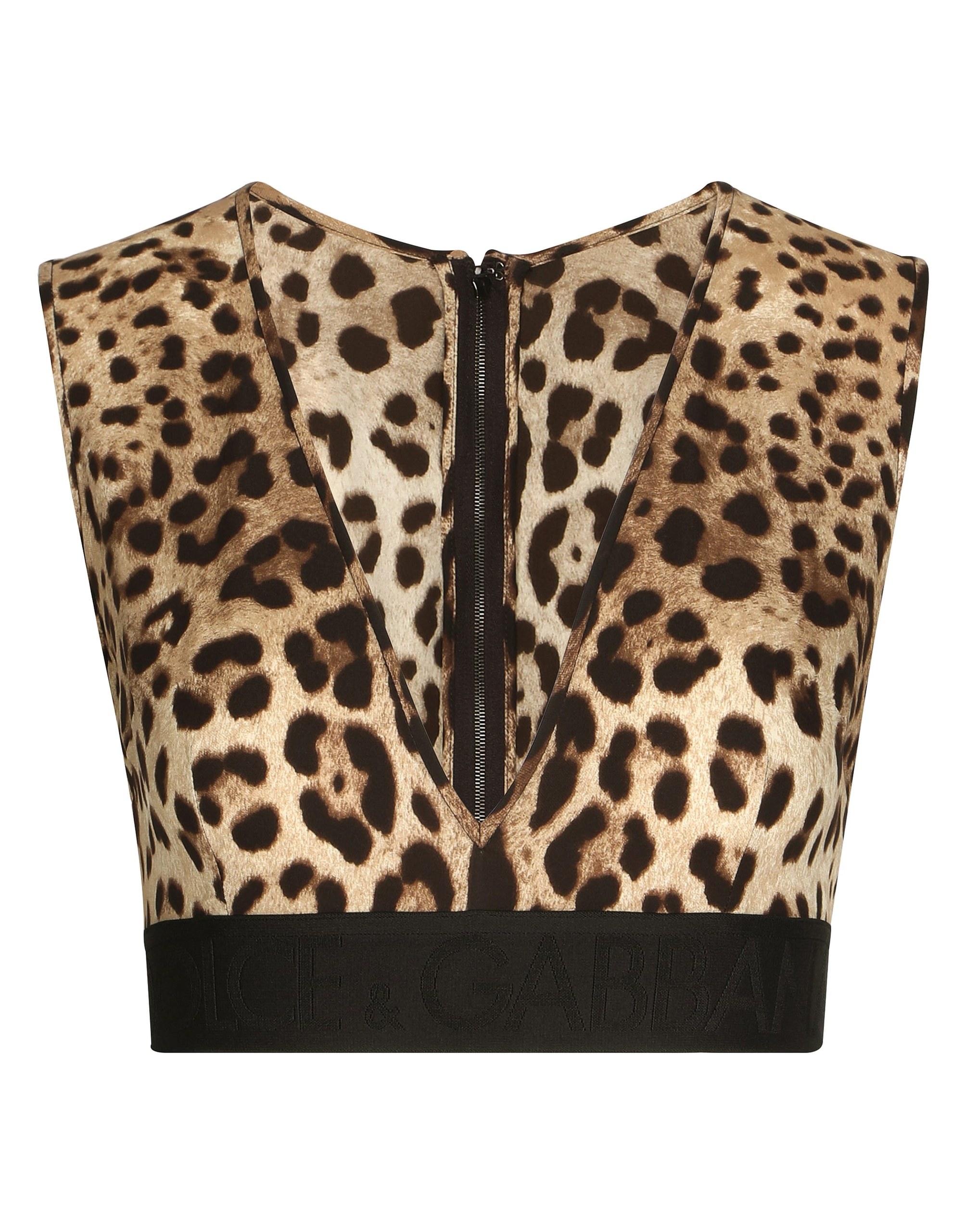 Dolce & Gabbana Leopard-print charmeuse top