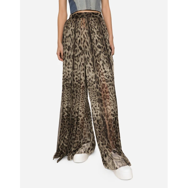 Dolce & Gabbana Leopard-print chiffon culottes, view 2