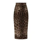 Dolce & Gabbana Leopard-print double crepe calf-length skirt