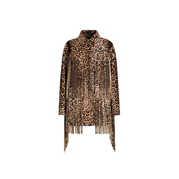 Dolce & Gabbana Leopard-print fringed jacket