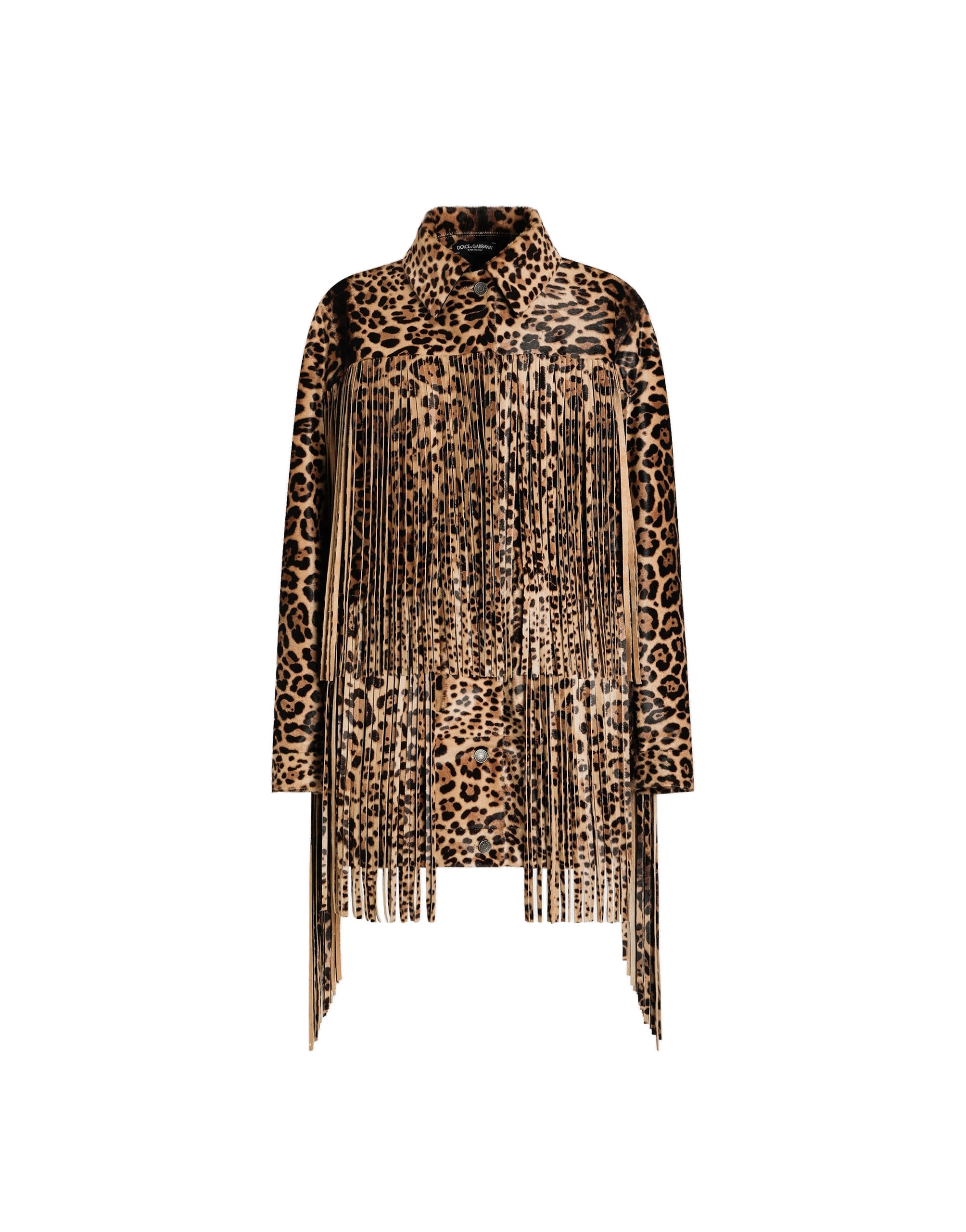 Dolce & Gabbana Leopard-print fringed jacket