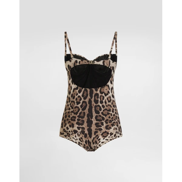 Dolce & Gabbana Leopard-print one-piece balconette swimsuit, view 3