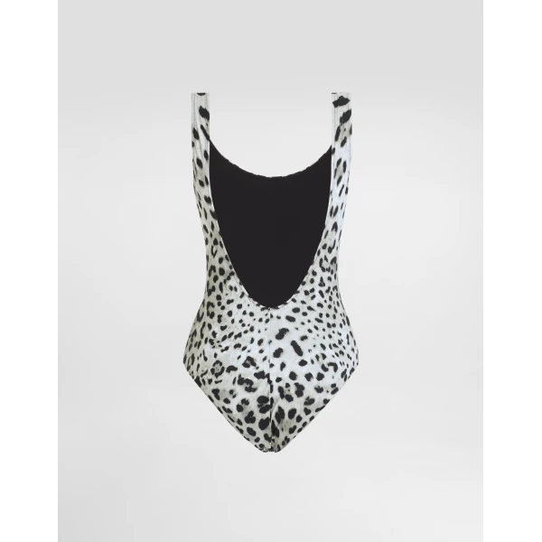 Dolce & Gabbana Leopard-print one-piece racing swimsuit, view 3
