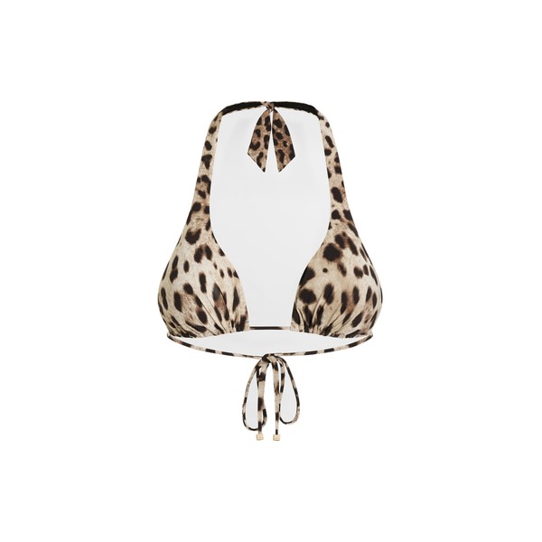Dolce & Gabbana Leopard-print padded triangle bikini top