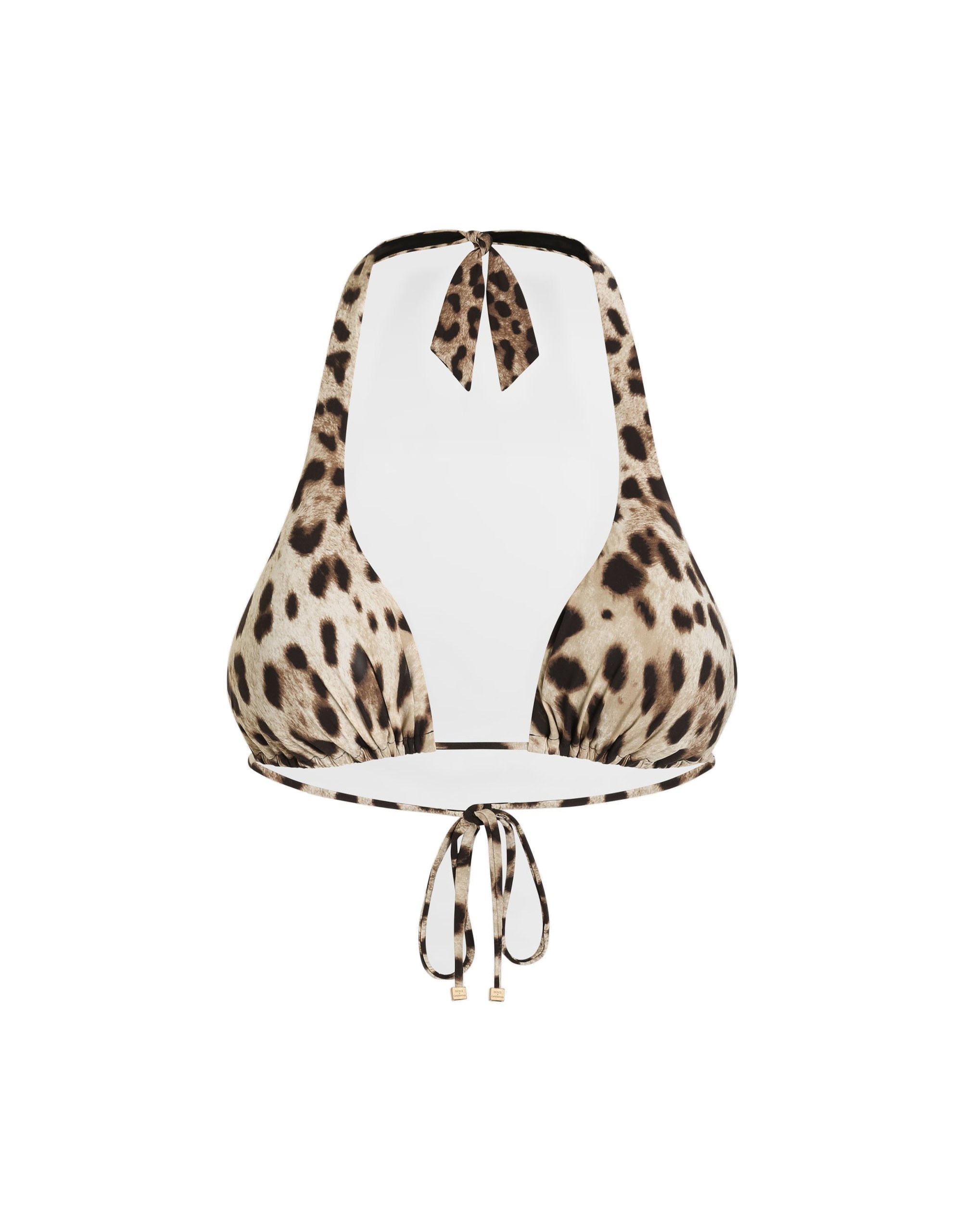 Dolce & Gabbana Leopard-print padded triangle bikini top