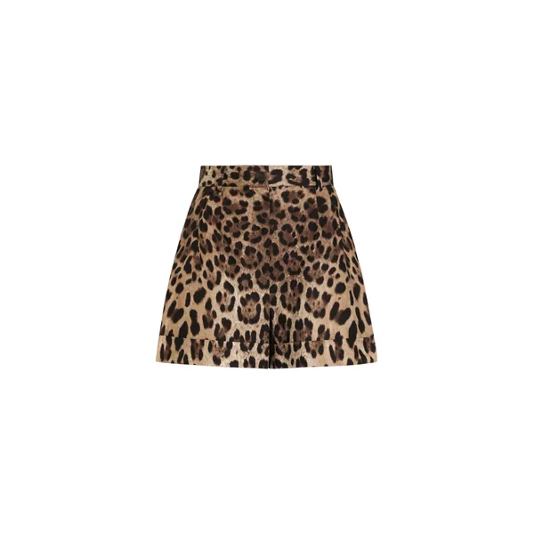 Dolce & Gabbana Leopard-print poplin shorts