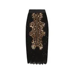 Dolce & Gabbana Leopard-print satin midi skirt with lace inserts