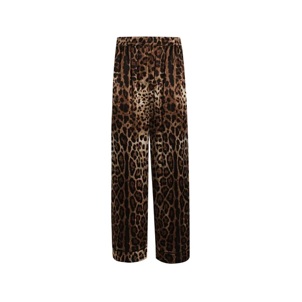 Dolce & Gabbana Leopard-print satin pajama pants