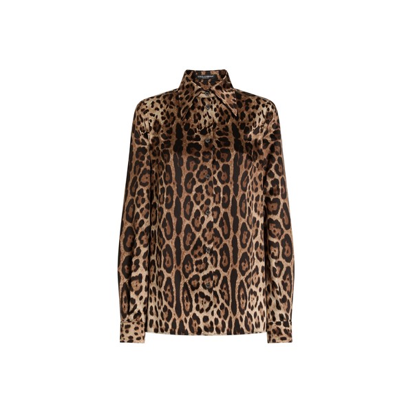 Dolce & Gabbana Leopard-print satin shirt