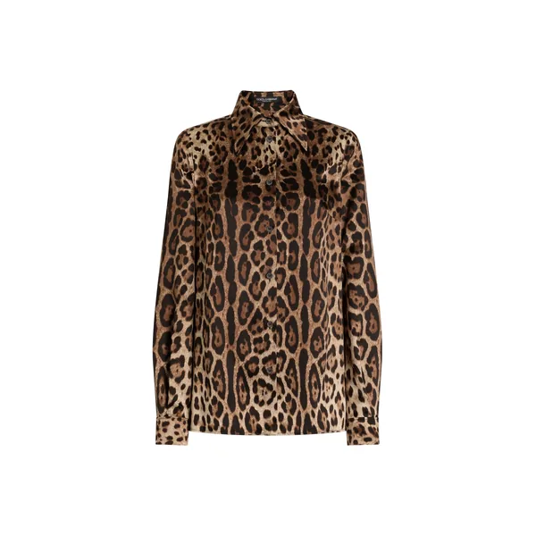 Dolce & Gabbana Leopard-print satin shirt