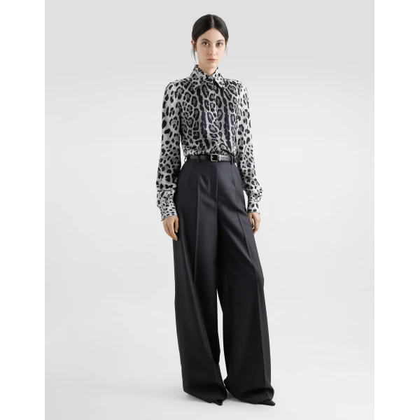 Dolce & Gabbana Leopard-print silk satin shirt, view 2