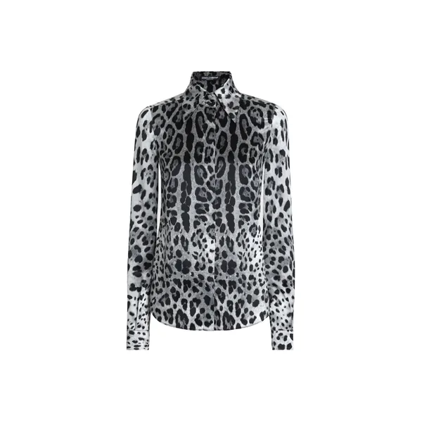 Dolce & Gabbana Leopard-print silk satin shirt