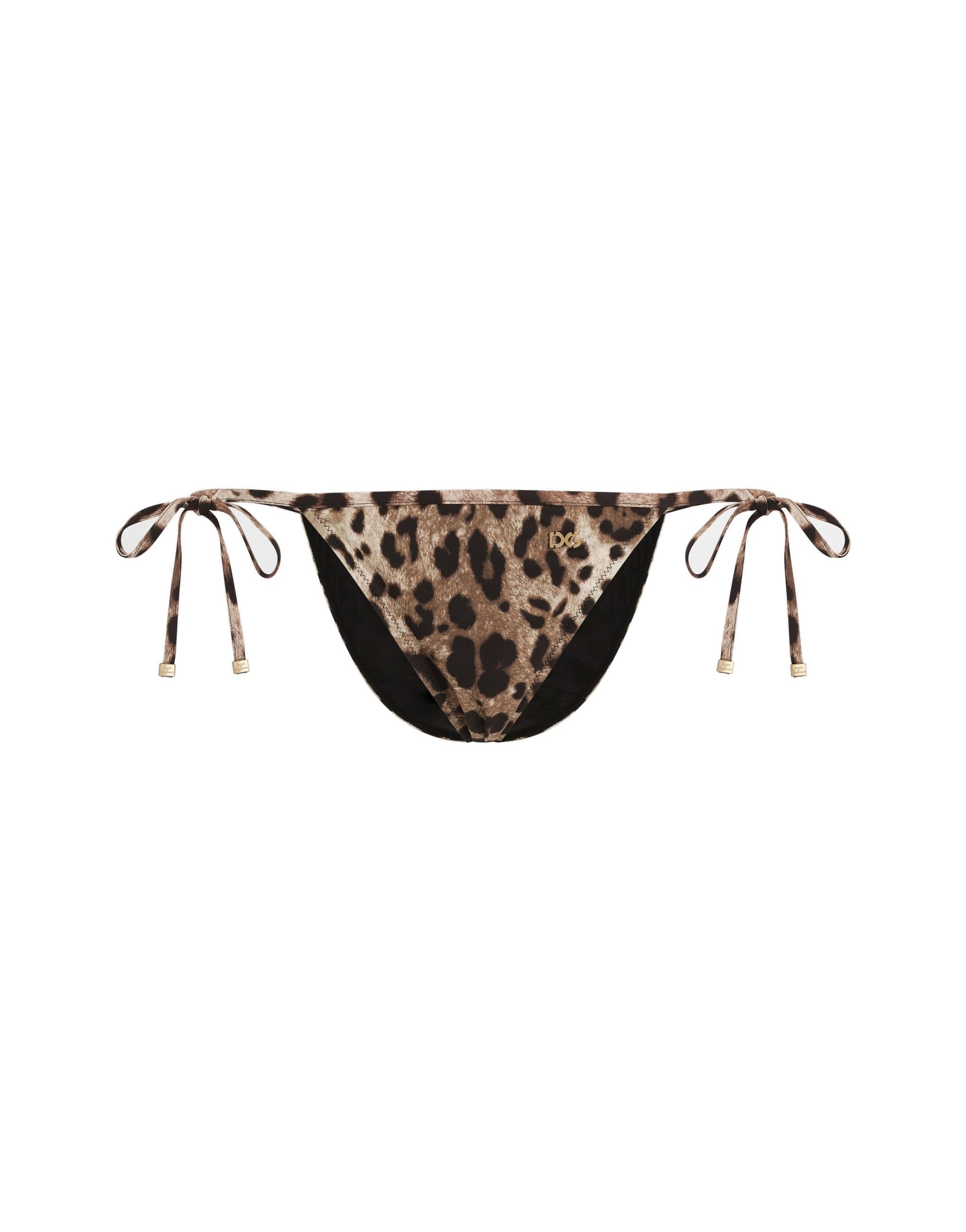 Dolce & Gabbana Leopard-print string bikini bottoms