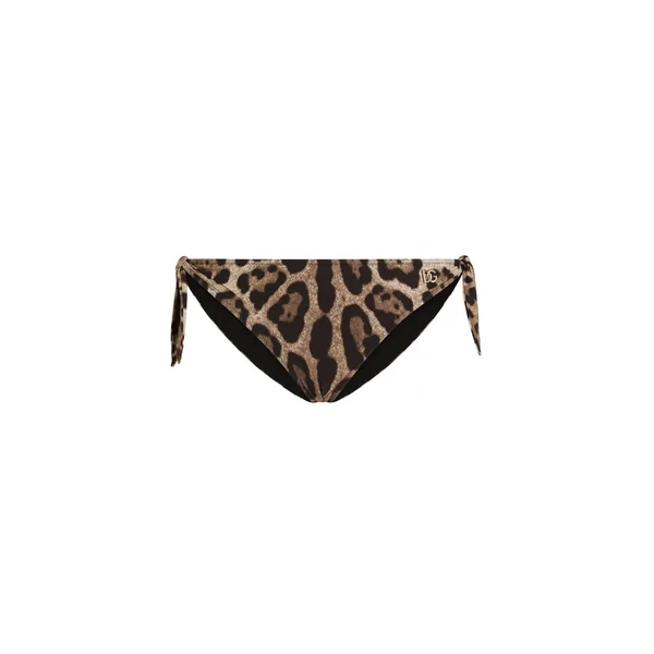 Dolce & Gabbana Leopard-print tie bikini bottoms