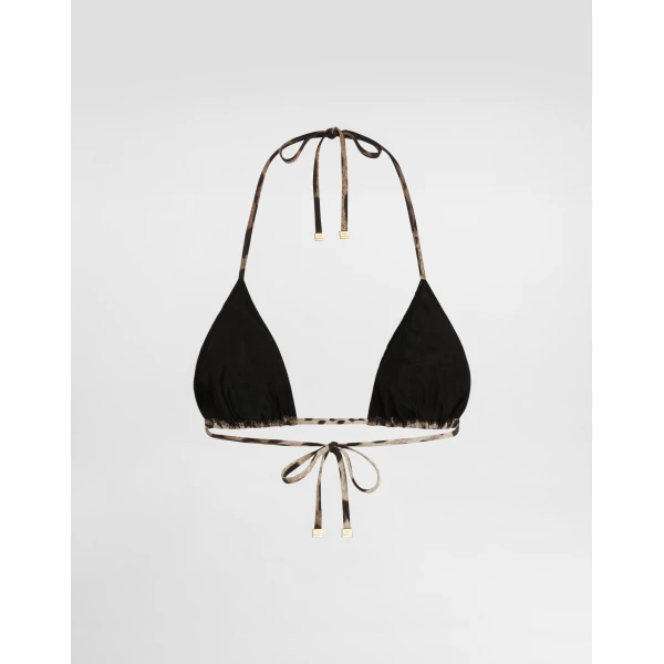 Dolce & Gabbana Leopard-print triangle bikini top, view 2