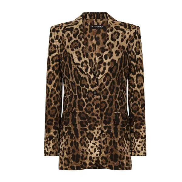 Dolce & Gabbana Leopard-print wool Turlington jacket
