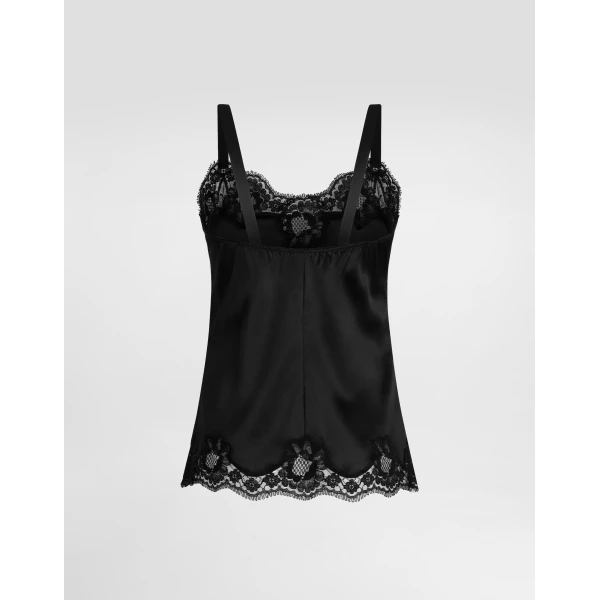 Dolce & Gabbana Lingerie top in satin and lace, view 2