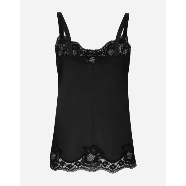 Dolce & Gabbana Lingerie top in satin and lace, view 3