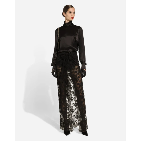 Dolce & Gabbana Long Chantilly lace skirt, view 3