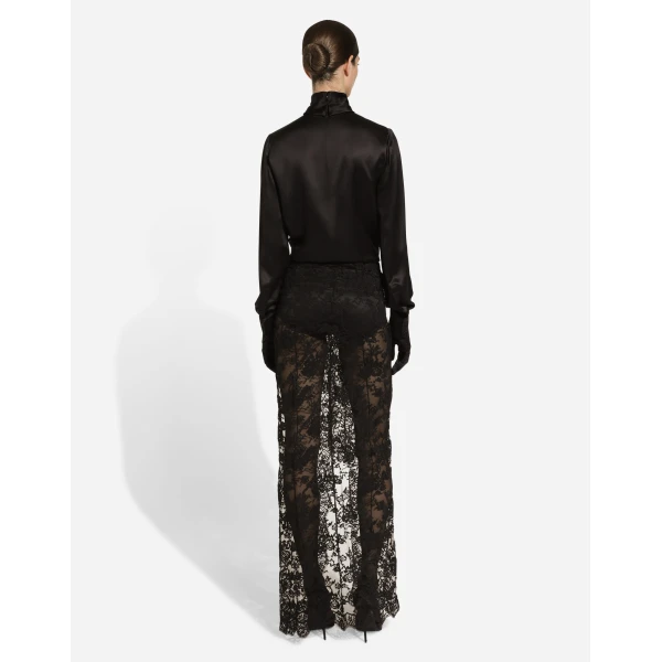 Dolce & Gabbana Long Chantilly lace skirt, view 4