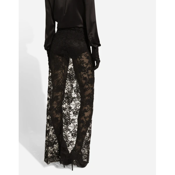 Dolce & Gabbana Long Chantilly lace skirt, view 6