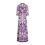 Dolce & Gabbana Long Majolica-print silk dressing robe