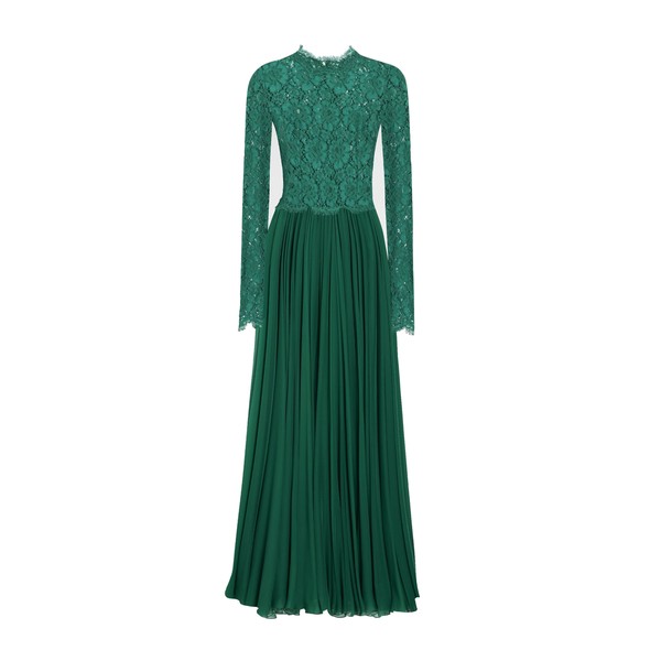 Dolce & Gabbana Long chiffon and lace dress