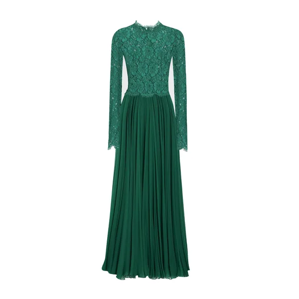 Dolce & Gabbana Long chiffon and lace dress