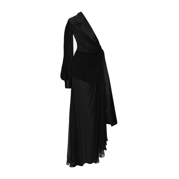 Dolce & Gabbana Long chiffon one-shoulder dress
