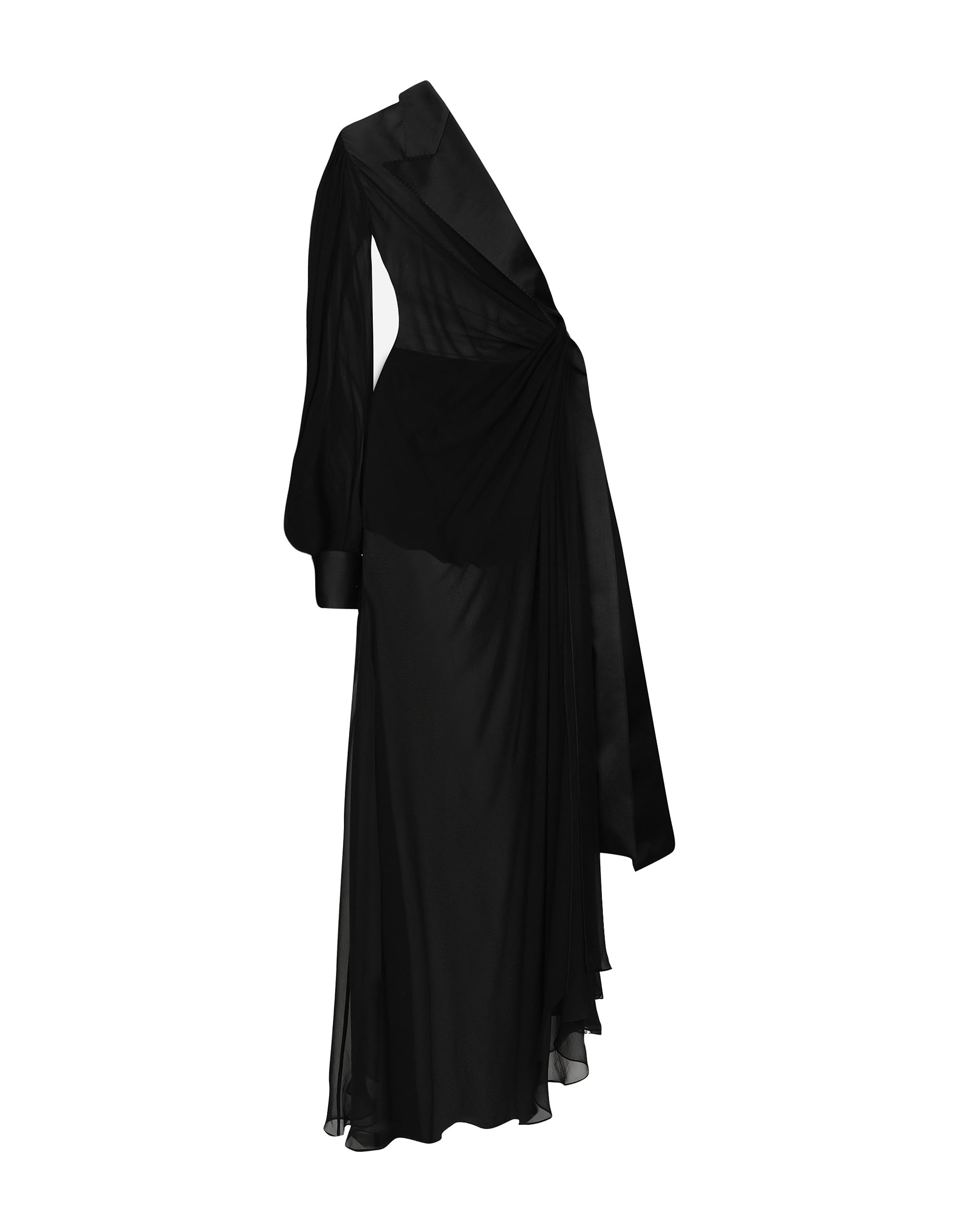 Dolce & Gabbana Long chiffon one-shoulder dress