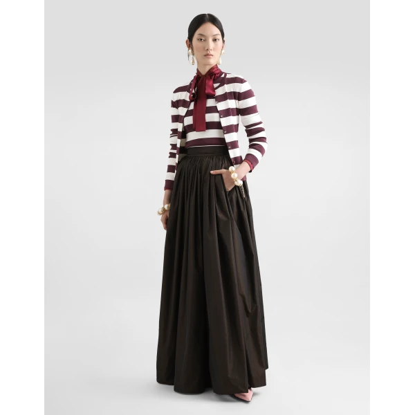 Dolce & Gabbana Long circle skirt in iridescent taffeta, view 2