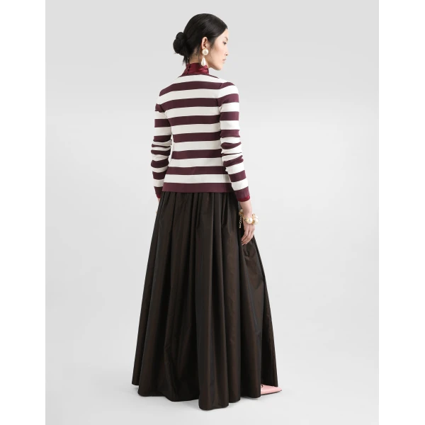 Dolce & Gabbana Long circle skirt in iridescent taffeta, view 3