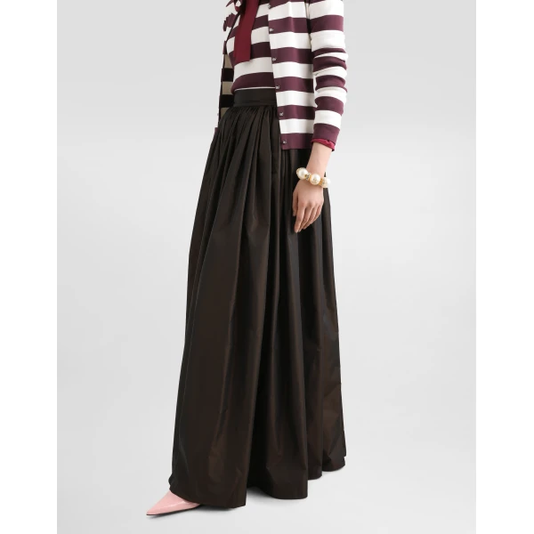 Dolce & Gabbana Long circle skirt in iridescent taffeta, view 4