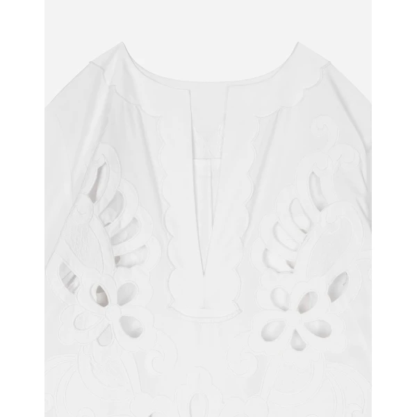 Dolce & Gabbana Long cotton caftan with cut-out detailing Dress, view 5