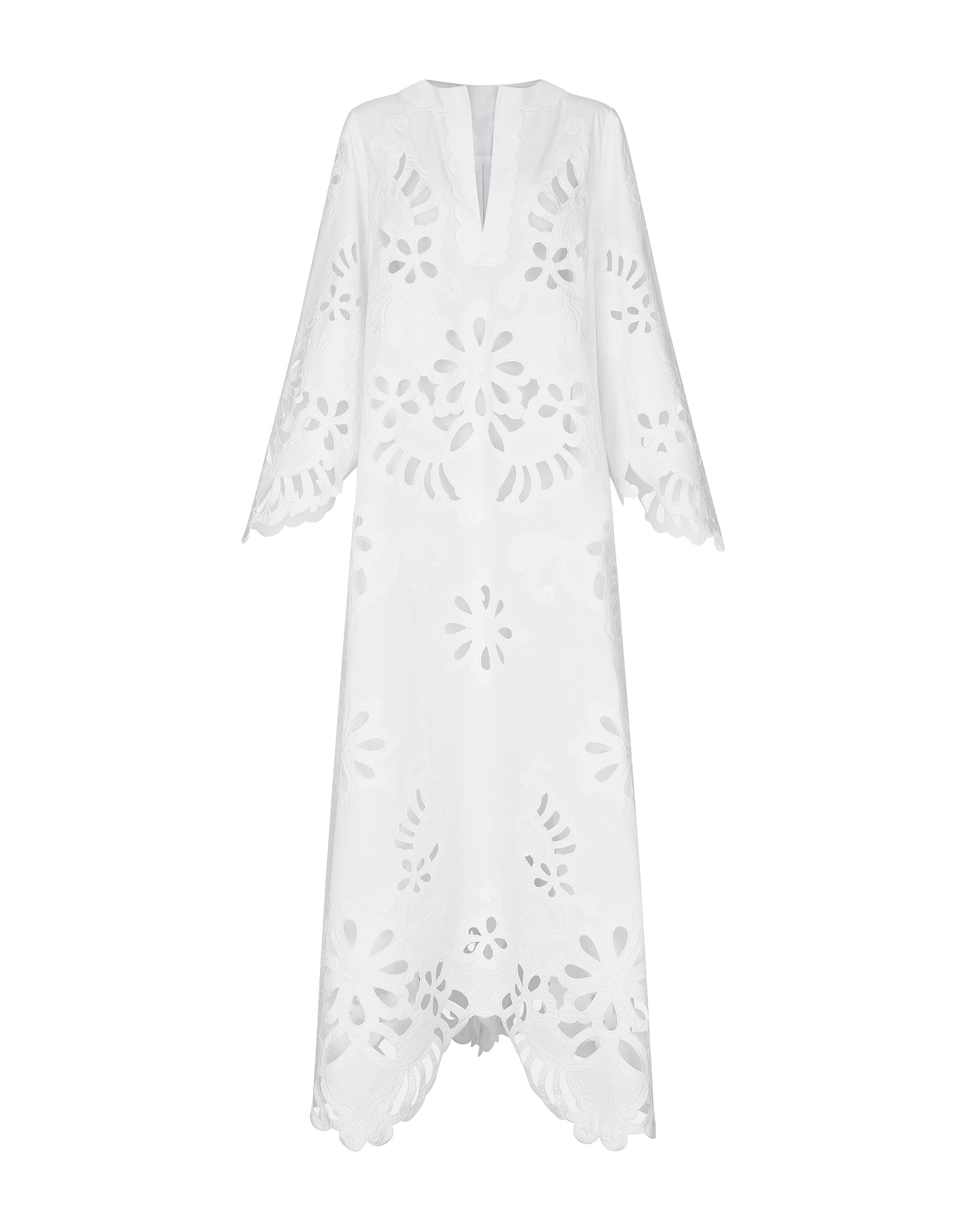Dolce & Gabbana Long cotton caftan with cut-out detailing