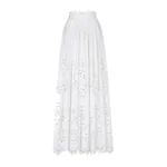 Dolce & Gabbana Long cotton circle skirt with cut-out detailing