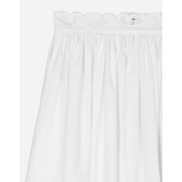 Dolce & Gabbana Long cotton circle skirt with cut-out detailing, view 6