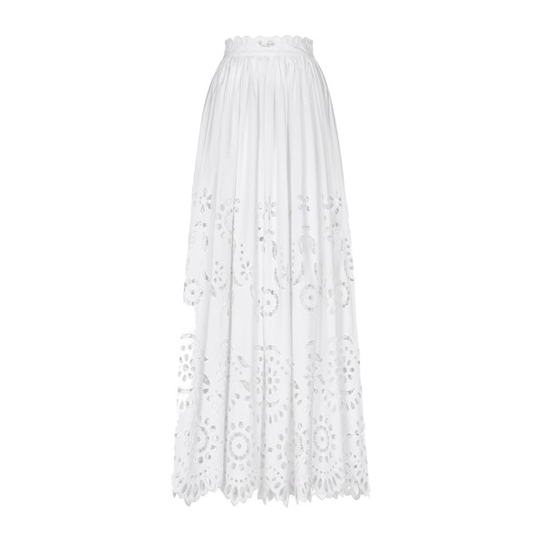 Dolce & Gabbana Long cotton circle skirt with cut-out detailing