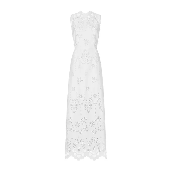 Dolce & Gabbana Long cotton dress with cut-out detailing