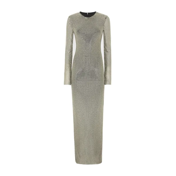 Long crystal mesh dress