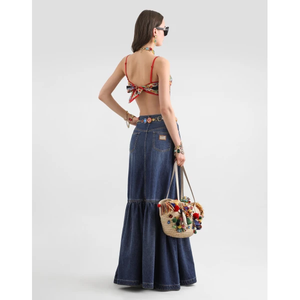 Dolce & Gabbana Long denim skirt, view 3