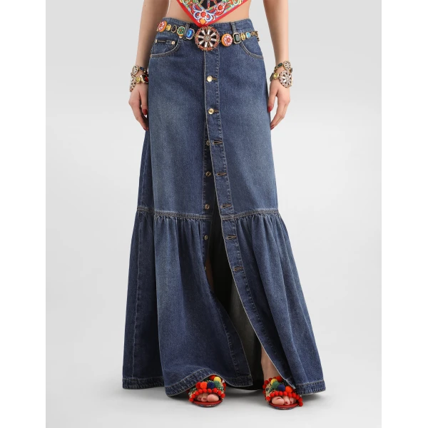 Dolce & Gabbana Long denim skirt, view 4