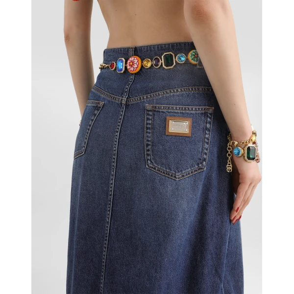 Dolce & Gabbana Long denim skirt, view 5